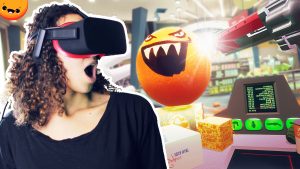 BECOME FRUIT NINJA CASHIER IN VIRTUAL REALITY?! | Shooty Fruity VR Demo (Oculus Touch Gameplay)